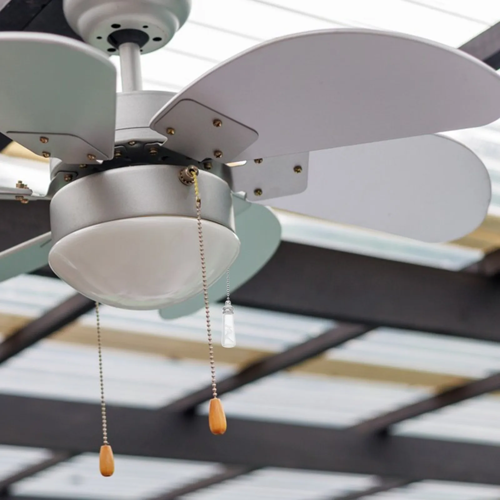 Ceiling Fan Pull Chain Extension Crystal Glass Pendant Chain for Light Fixture Fan String Pull Cord Decorative Extender Elegant