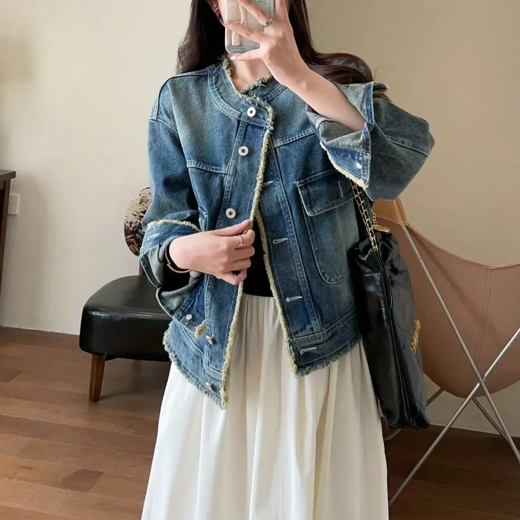 

Женская модная свободная джинсовая куртка в американском стиле в стиле ретро, весна G022019