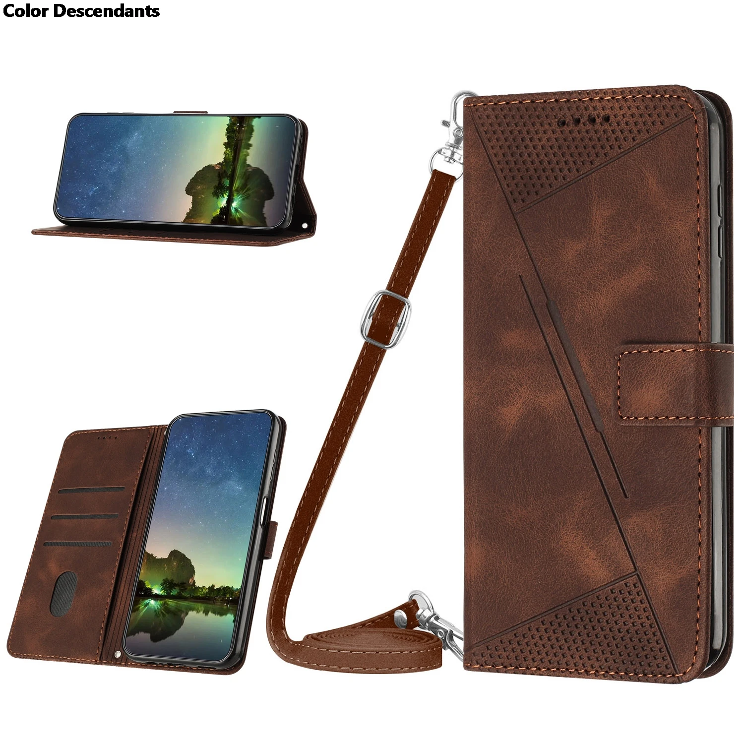 حافظة هاتف جلدية قابلة للطي لهاتف Realme 14 13 PRO PLUS LITE 14X 14T 5G حافظة محفظة حامل أشرطة الكتف