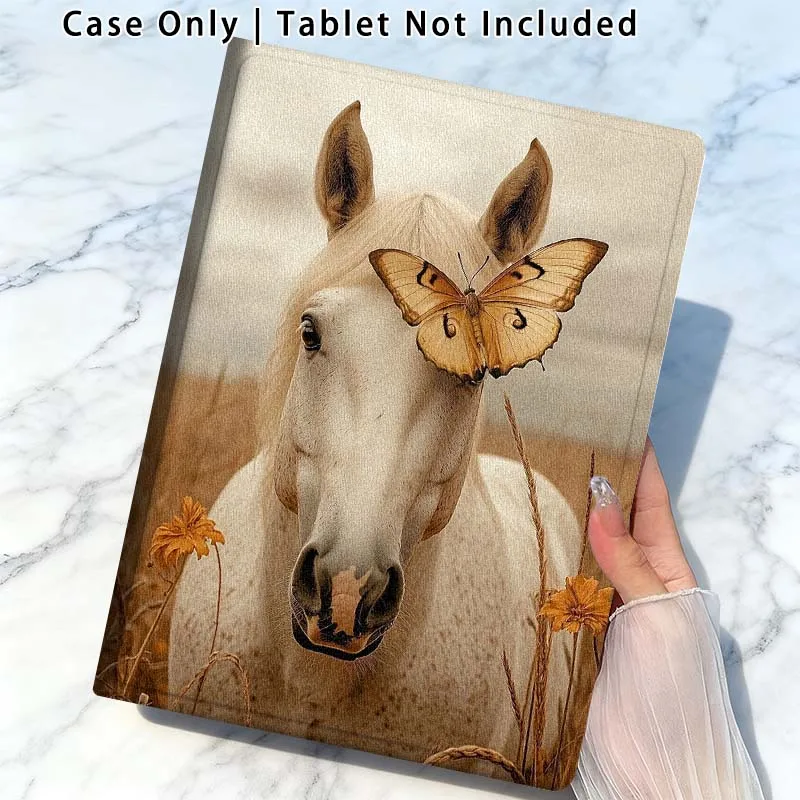 

Чехол для планшетов Xiaomi Poco Redmi Pad 2 4 5 6 6S 7 7S SE Pro Ultra Max 14 11 8.8 11.2 12.5 дюймов с рисунком «Бабочка и Лошадь»