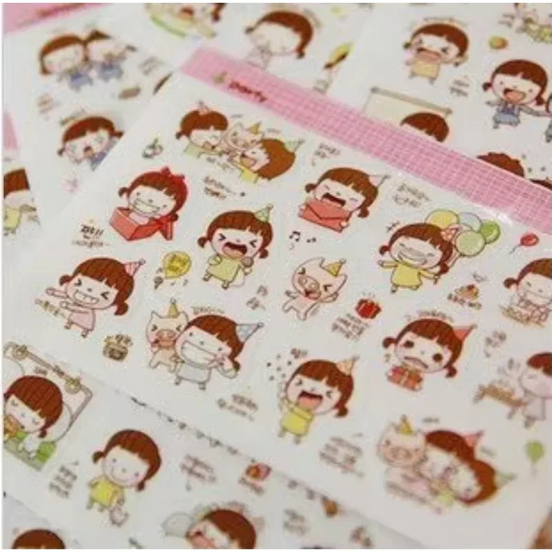 2packs/lot Cute Lovely Multifunction Cartoon MOMO Girl  Sticker Set  DIY PVC Sticker Sign post children stickers