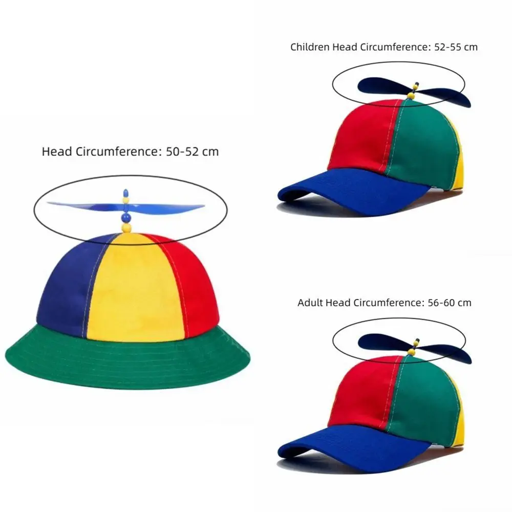 Abnehmbarer Propeller-Baseballkappe aus Baumwolle, Farbblock-Design mit Bambus-Libelle, Regenbogendesign, verstellbar – Detail 1