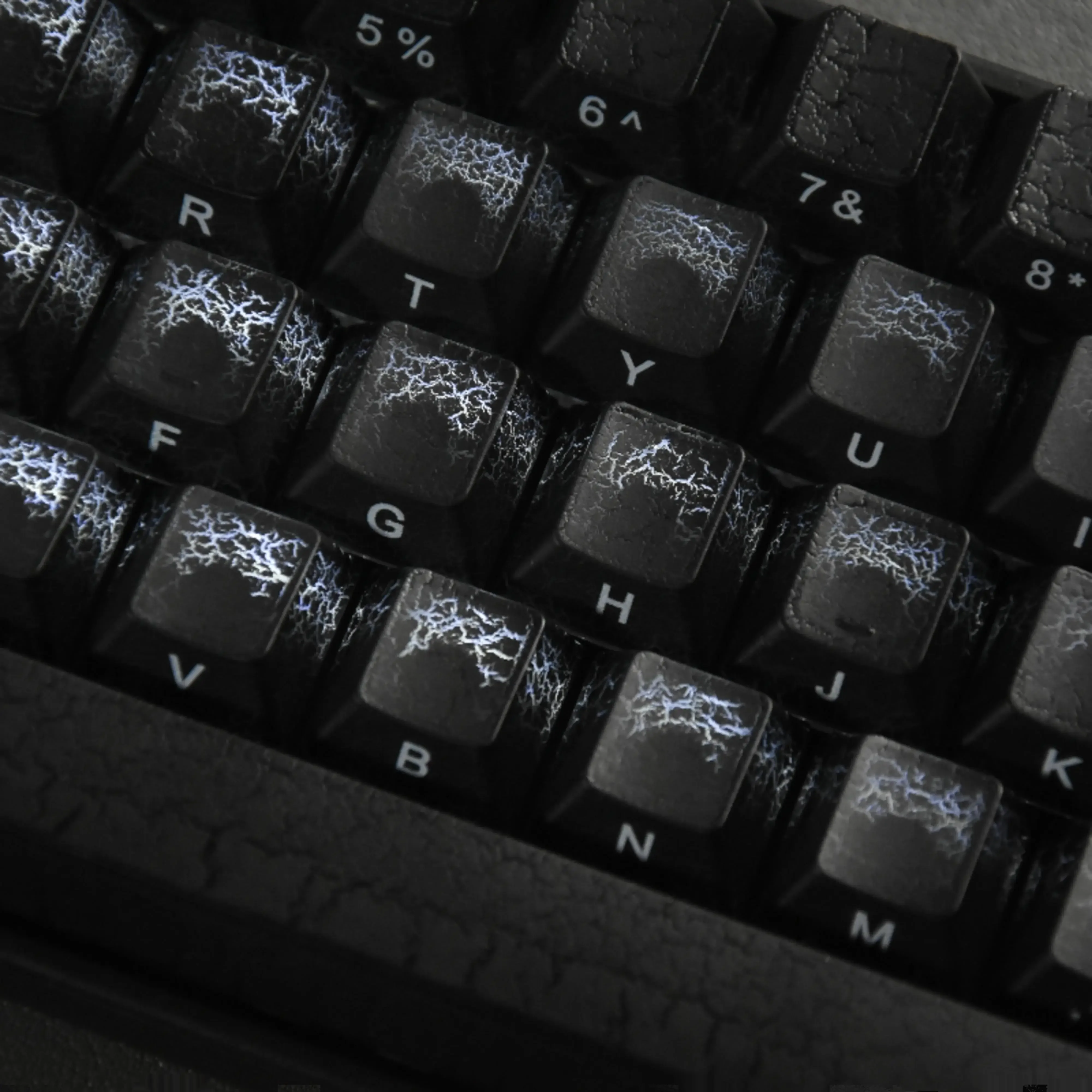 

Black fission keycap original light transmission irregular fission 123 key adaptation wooting mega lion