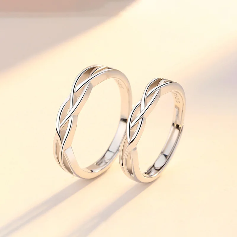 Fashion 925 Sterling Silver Ring Celtic Everlasting Love Knot Filigree Wedding Finger Ring