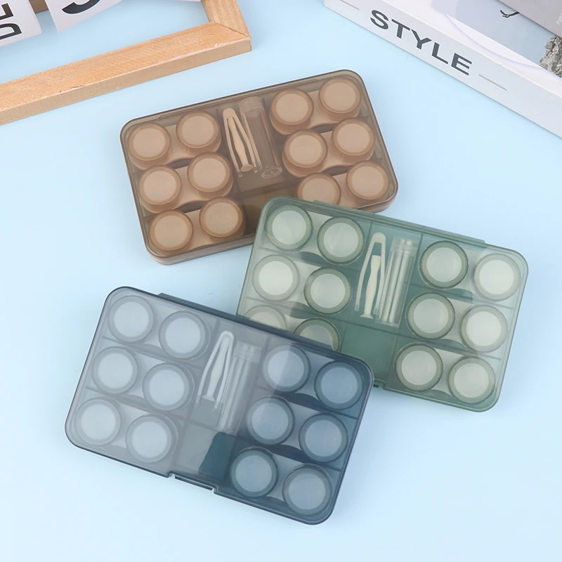 6 Pairs Contact Lens Storage Box Portable Travel Contact Lenses Case Soak Container Lenses Box