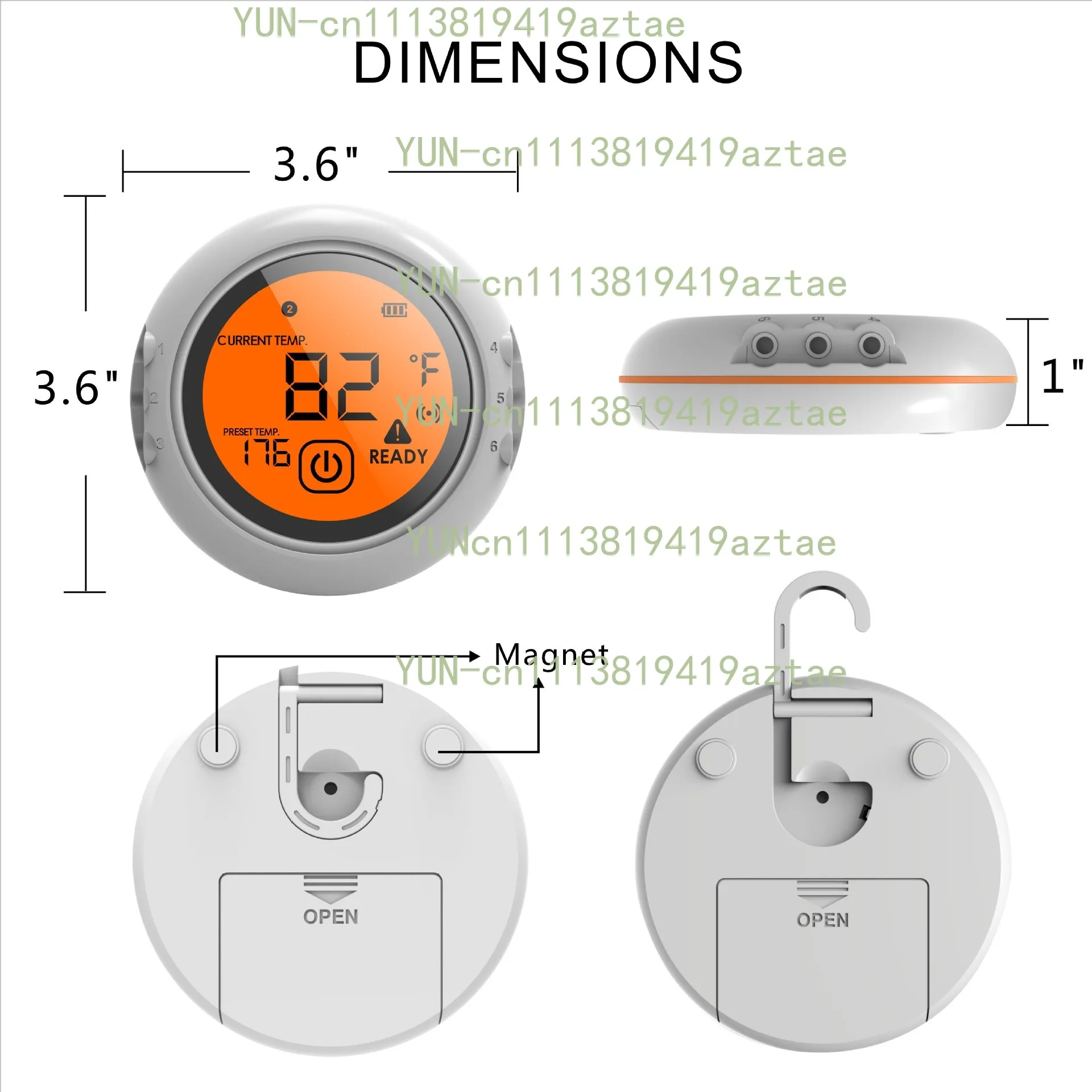 Wireless Bluetooth BBQ Meat Thermometer 6 Probes,100M Remote Digital Thermometer for Grill Barbecue Smoker Food Cooking