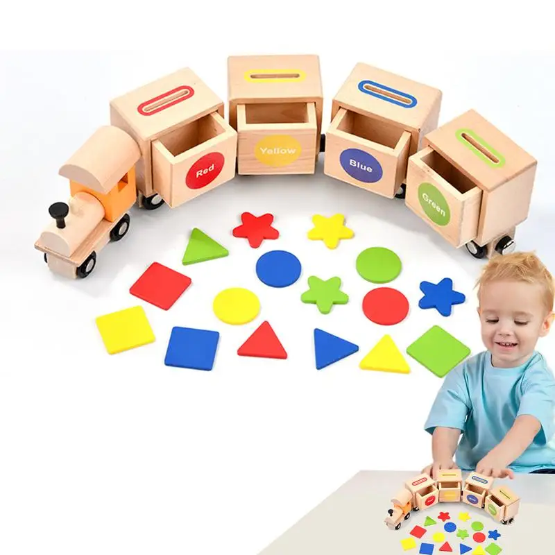 

Wooden Magnetic Train Set Magnetic Wood Train Toy Montessori Color Shape Sorting Toys For 2 3 4 Year Old Boys And Girls Toddler