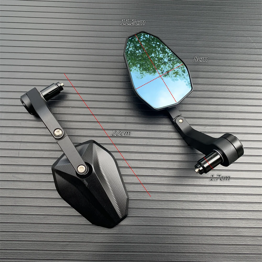 Motorcycle Handlebar Mirror 7/8'' 22mm Bar End Mirror Rearview Mirror For Honda CB1000R CB650 CB500F For Yamaha Moto Accessories