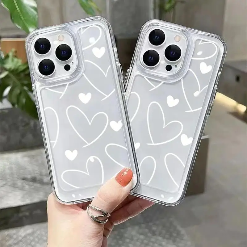 Phone Case for Infinix Hot 11S NFC 30i 20i 12i 30 20 9 Play 20S 12 Pro Tecno Pova 5 Pro POP 6 Soft Clear TPU Love Heart Cover