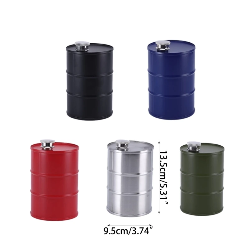 750ML Barrel Shaped Wine Flasks Stainless-Steel Hip Flask Pocket Beer Container