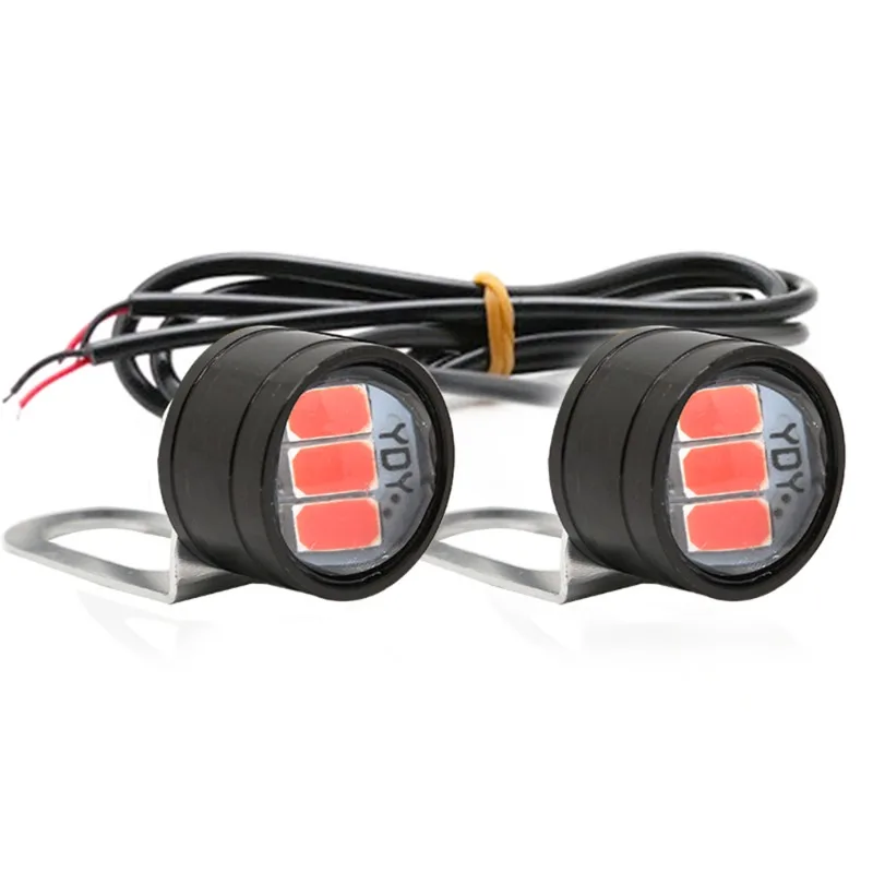 2 قطعة 12 فولت موتو اكسسوارات جديد LED بقعة ضوء لأضواء الضباب مع نوع عين النسر السوبر مشرق وأضواء القيادة النهارية #4
