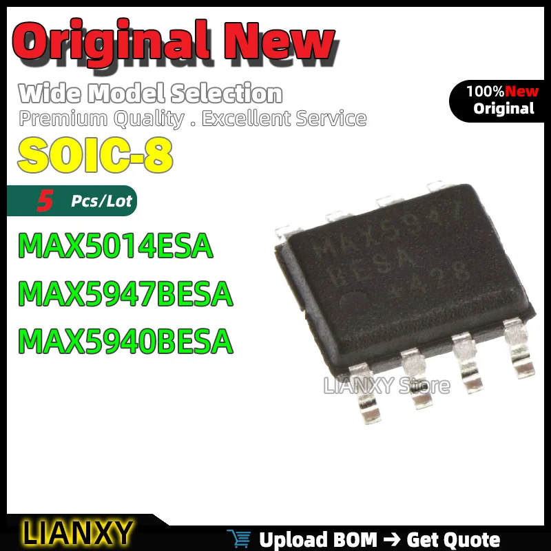 

5pcs SOIC-8 MAX5014ESA MAX5947BESA MAX5940BESA Hot-Swap Controller New Original
