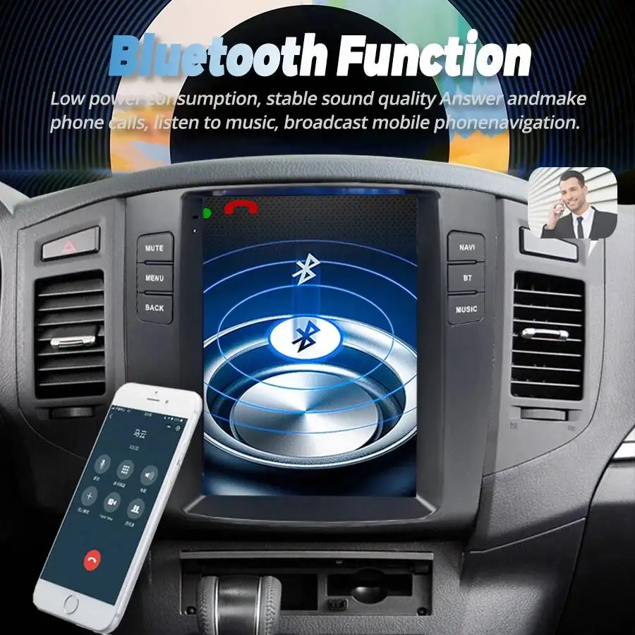 Car Multimedia Carplay Tape Recorder 9.7" Vertical Screen Car Radio For Mitsubishi Pajero Sport V97 V93 Rockford GPS Android view 4