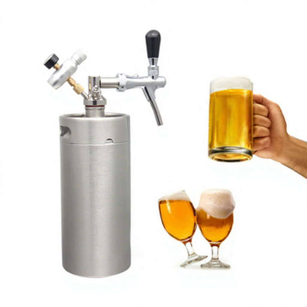 Stainless Steel Mini Keg Portable Double Wall Vacuum 5L 8L 10L Beer Barrel