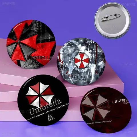 R-Resident Evil Games 32/44/58mm Runda Tecknade Broscher Handgjorda Nålar För Ryggsäck Smycken Accessoarer Gåvor Kreativa Badge 10 best sales Pin Resident Evil - №6