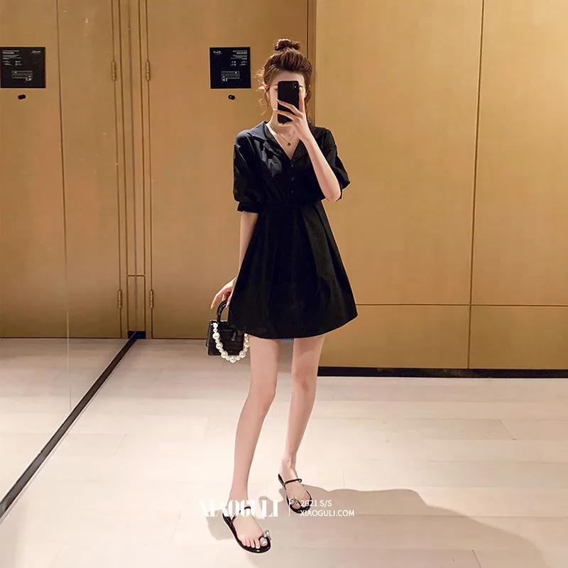 Shirt Women\'s Dress Mini Short Tshirts Female Dresses Black Sensual Sexy One Pieces Elegant Luxury New in Beautiful X Clothes G