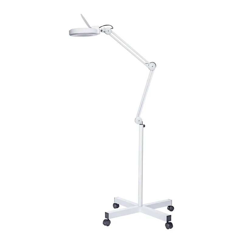 

LED cold light with lid magnifying glass facial care magnifying glass cross foot manicure eyelash shadowless floor lamp