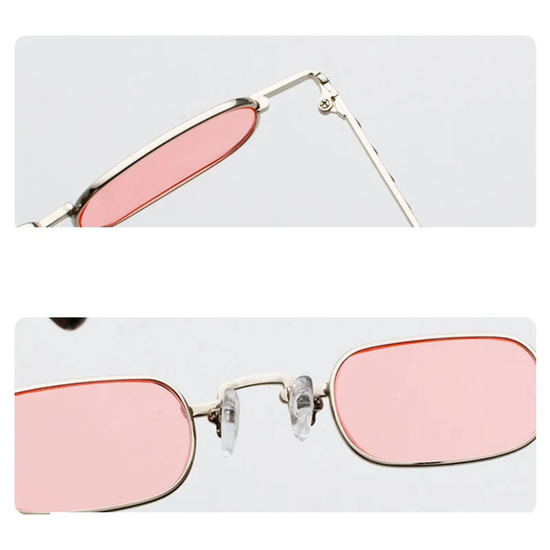 2Pcs Retro Punk Glasses Clear Square Sunglasses Female Retro Sunglasses Men Metal Frame - Black + Black Gray & Pink + Silver