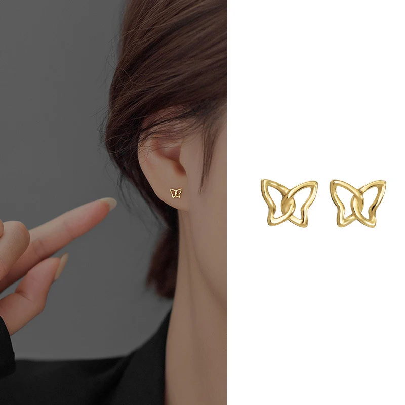 Pendientes Tuerca Dorado Nota Musical Corazón Mariposa