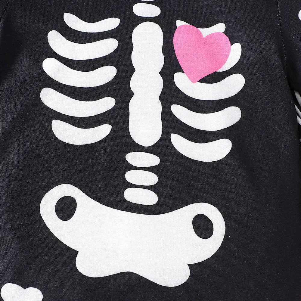 2024 Halloween Baby girl clothes Skull print Hooded Romper Batwing sleeve jumpsuit Toddler Baby outfit