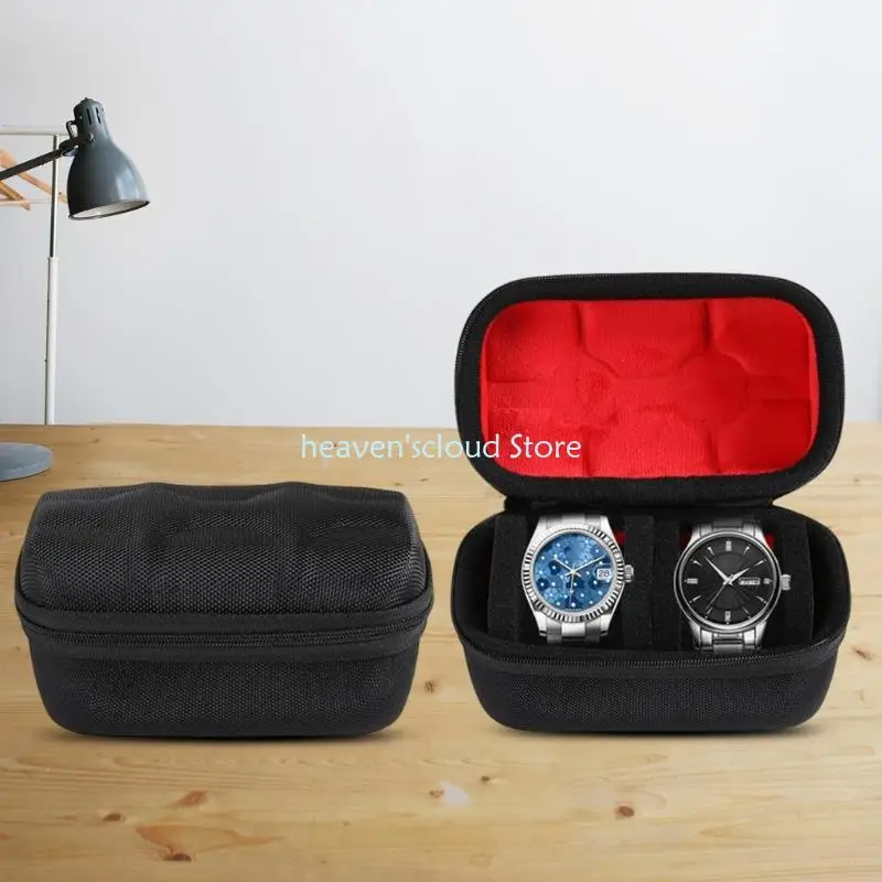 Y88B มัลติฟังก์ชั่น 2 ช่องเก็บนาฬิกากล่องเก็บของผู้จัดงานเดินทางที่มีซับในนุ่มสำหรับชุดข้อมือเครื่องประดับเครื่องประดับขนาดเล็ก