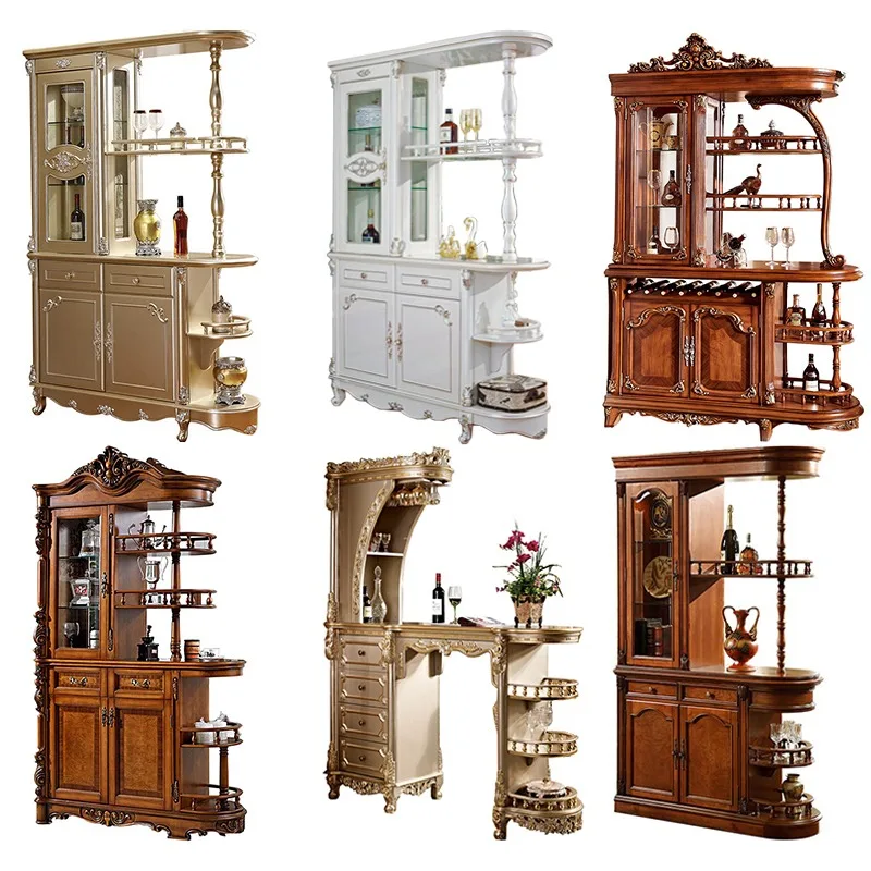 Customized Partition Hallway American-Style Solid Wood European-Style Double-Sided Screen Shoe Cabinet Wine Cabinet