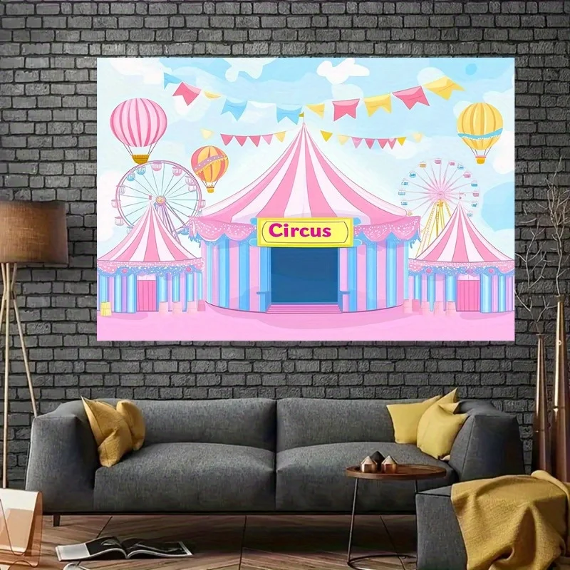 1 لافتة خلفية كرنفال، مناسبة لغرفة المعيشة وغرفة النوم والمكتب وذكرى عيد الميلاد وديكور المنزل