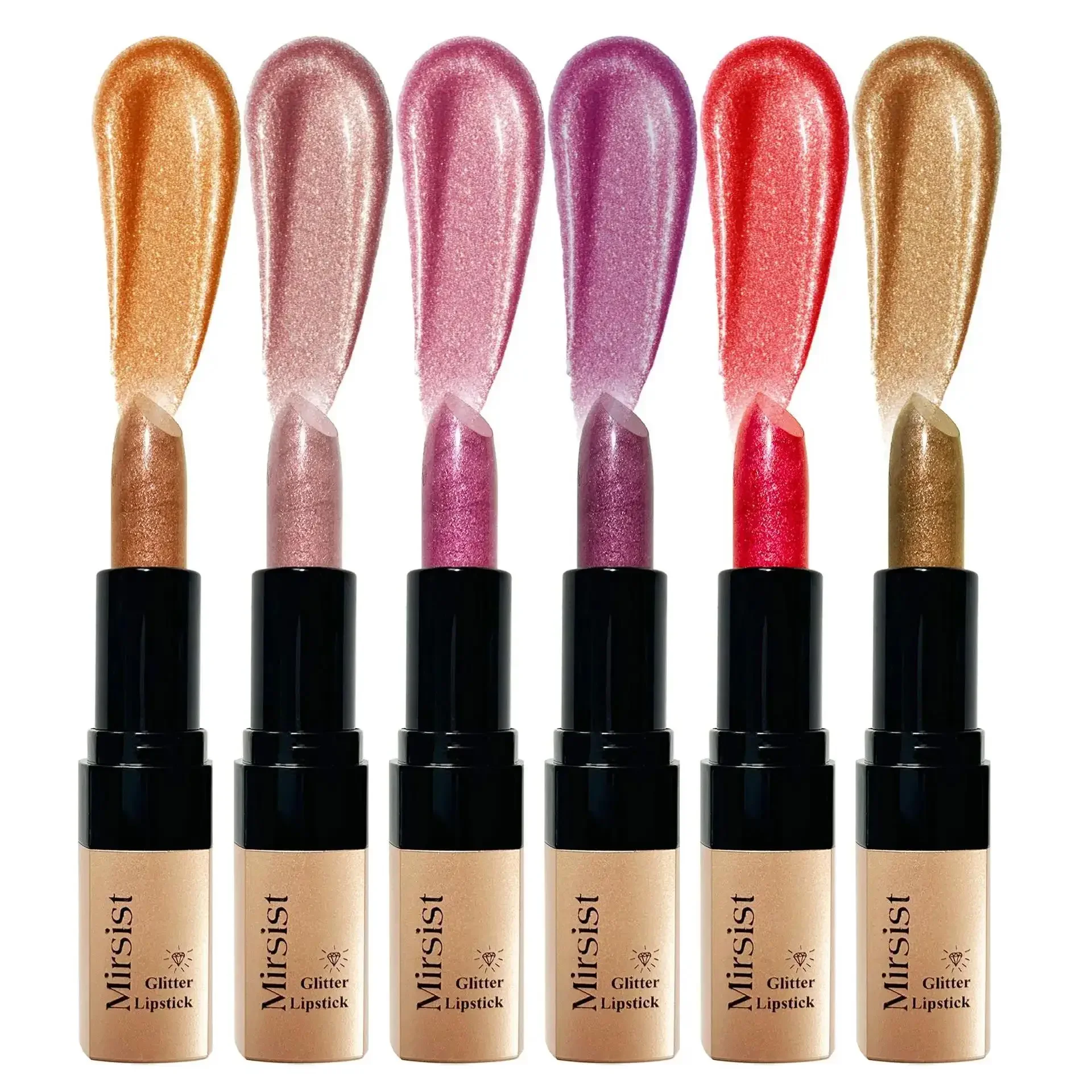 ダイヤモンドリップグロス パール光沢 グリッター メタリックシャイン 6色 ぷっくりリップスティック 防水 長持ちリップメイク