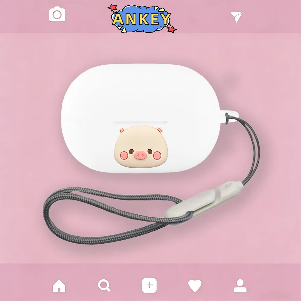 Compatible with QCY MeloBuds A30 Earphones Silicone Protective Case, Premium Nylon Lanyard, Dinosaur Cartoon Pattern Case view 6