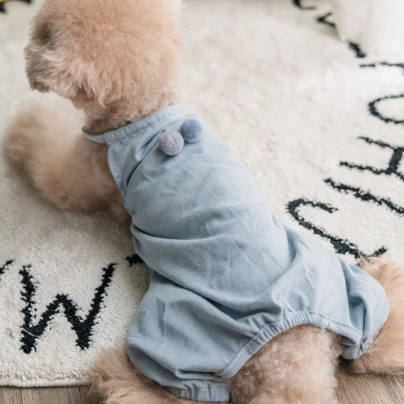 Summer Cotton Dog Clothes Jumpsuit Overalls Rompers Pets Pajamas Pants Pomeranian Maltese Bichon Poodle Schnauzer Clothing