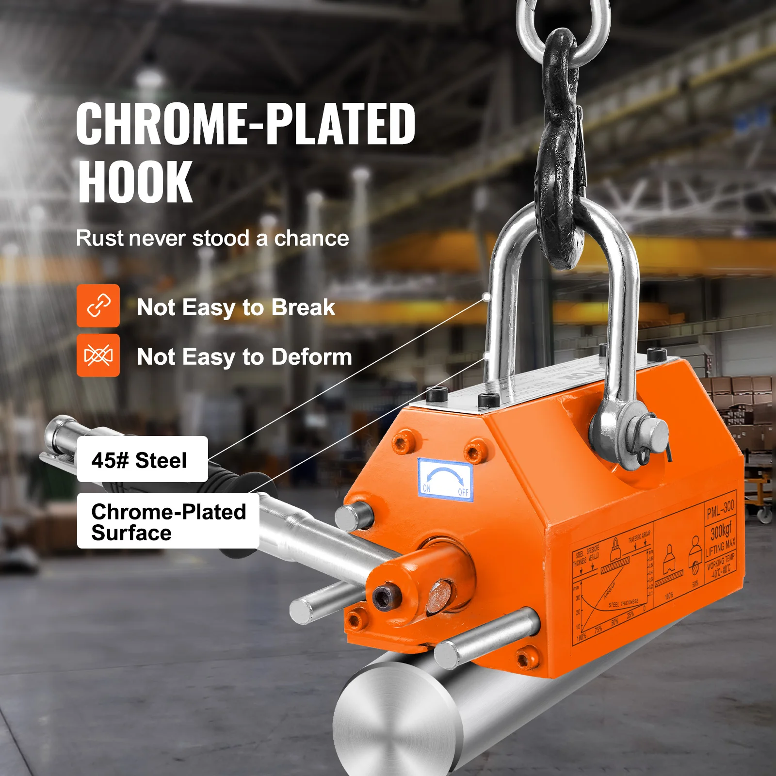 100KG-2000KGLifter Pulling Capacity 2.5 Safety Factor Neodymium & Steel Lifting Magnet Lift Magnets