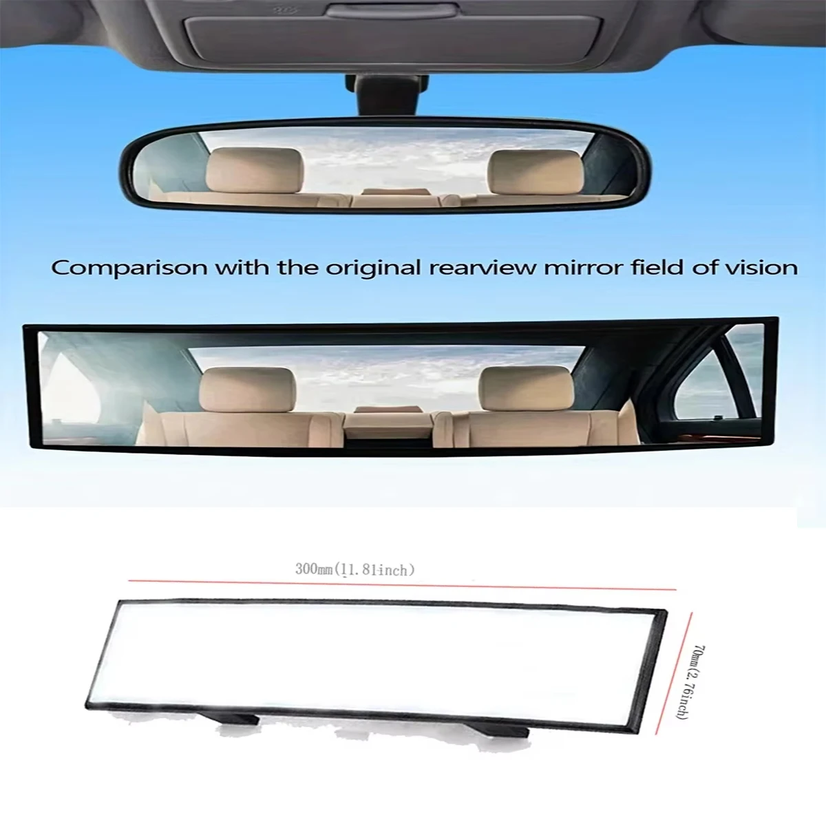 Universal Anti glare Wide Angle Convex Rearview Mirror Car Interior Rear View Baby Child Seat Watch white Sun Visor Goggle Safet
