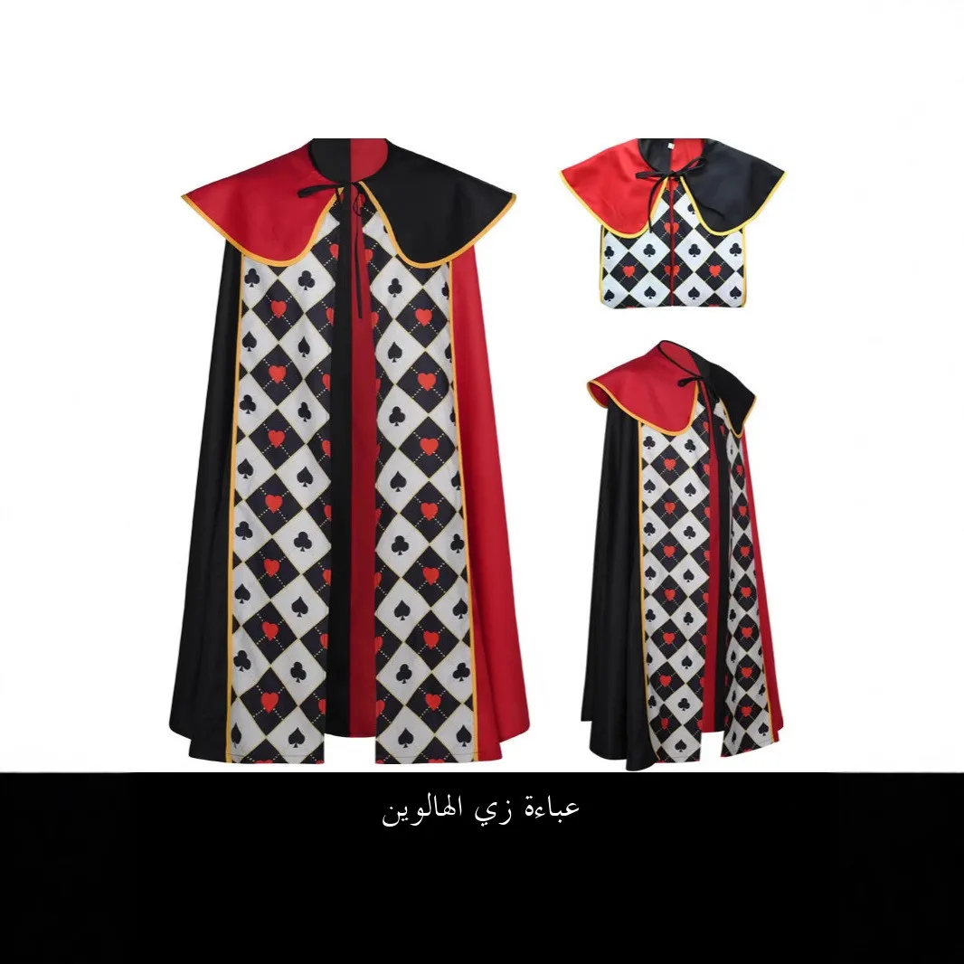 

2025 New Alice in Wonderland Red Heart Queen Cloak Cosplay Stage Performance Costume Halloween Party Prop Chinese Traditional...