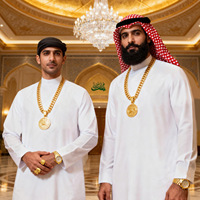 Arabian Dubai Middle East Rich Cosplay Costume White Robe Halloween Birthday Celebrity Celebrity Fanfiction Street Trend Poly...