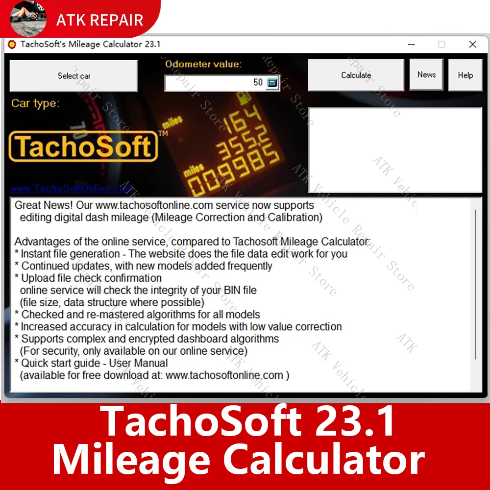 Tachosoft - Calculator License Crack Full Version Reduce / Control Mileage Car Repair Software Special Offer 23.1 Version latest