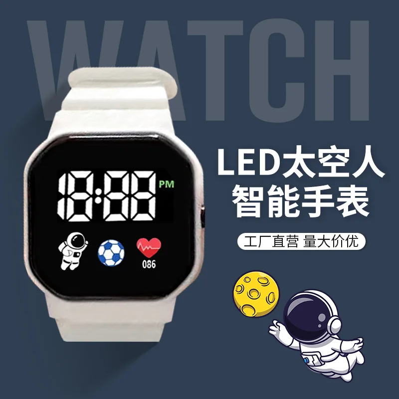 

Women's Digital Watch with Harajuku Style Astronaut LED Calendar, High Aesthetics, Minimalist Fashion Electronic Watch for Stude