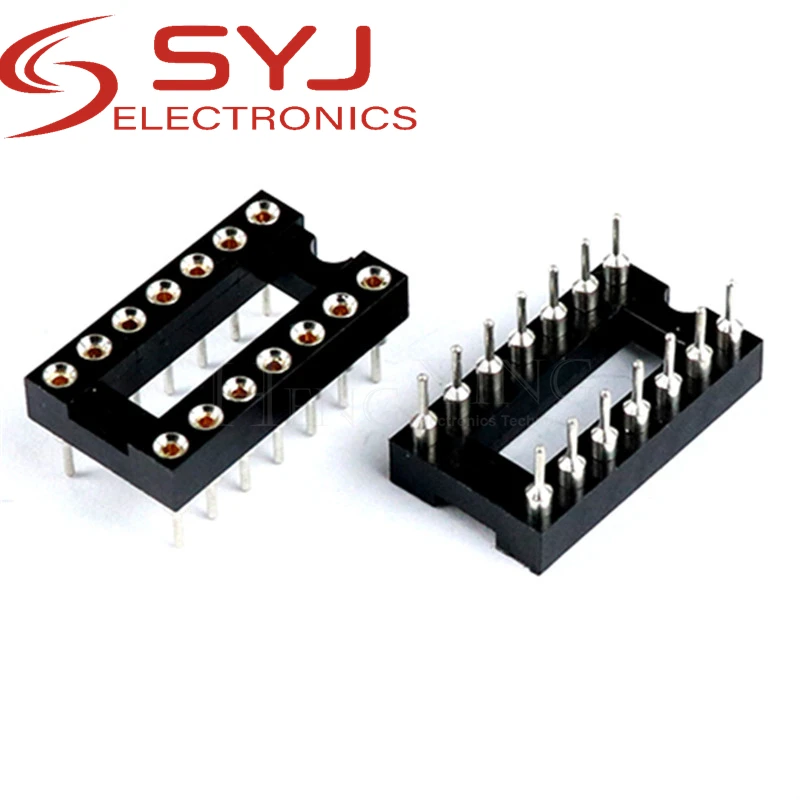 10piece IC socket integrated block in-line DIP single-chip microcomputer chip round hole base sub 14P narrow