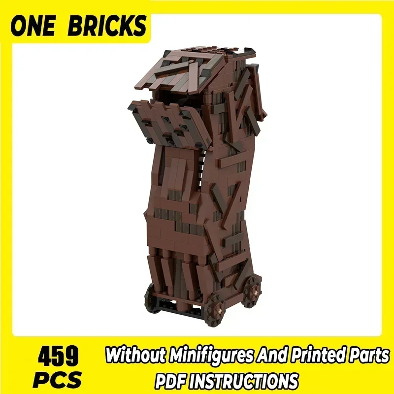 Briques de château, anneaux magiques, blocs de construction Moc, scène de film, tour de siège médiévale, modèle à assembler soi-même, jouets vue sur la rue, cadeaux pour enfants