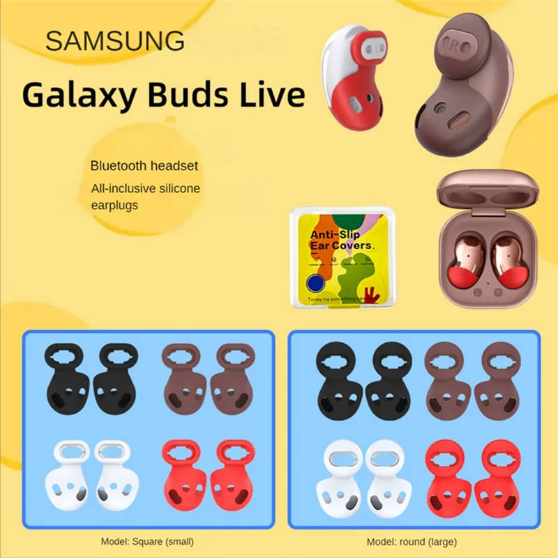 Silicone Earbud Case Cover For  Galaxy Buds Live 8 Pair Of Replacement Earplug Non-Slip Earplug Ear Buds Cushion