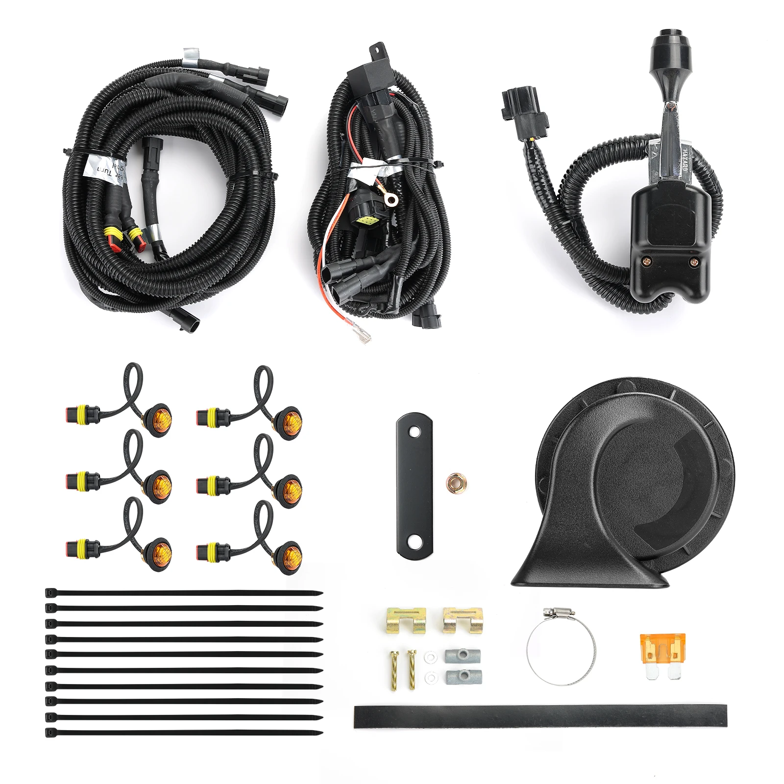 

Universal Turn Signal Kit with Column Turn Switch and 105D Horn with Button Compatible with All year Polaris Ranger XP 1000