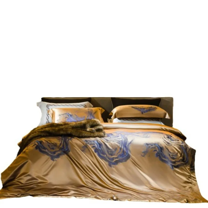 34 mmi silk yarn-dyed four-piece jacquard modern light luxury kit light luxury style