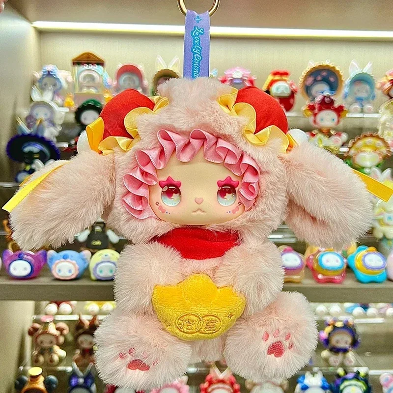 جميل إيما سر الغابات عناق الأرنب لطيف أنيمي عمل الشكل حلية التماثيل ديكور المنزل سطح المكتب دمى نموذج للفتيات هدية