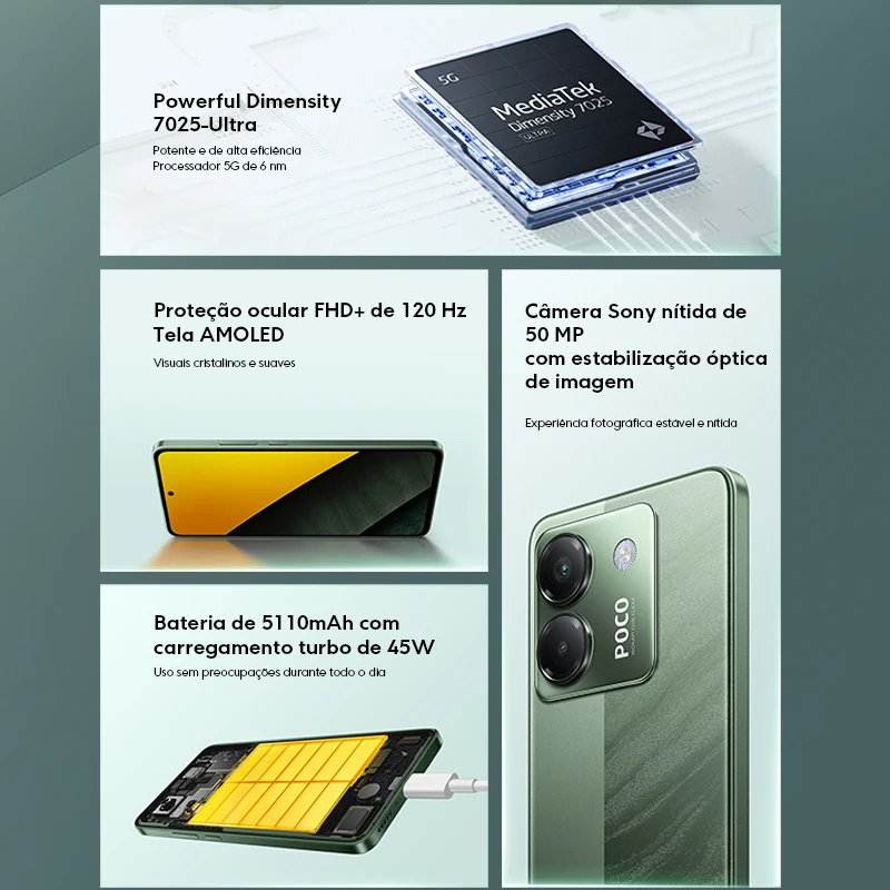 Global Version POCO M7 Pro 5G Smartphone Dimensity 7025-Ultra 50MP Sony camera with OIS 120Hz AMOLED Display 5110mAh Battery NFC