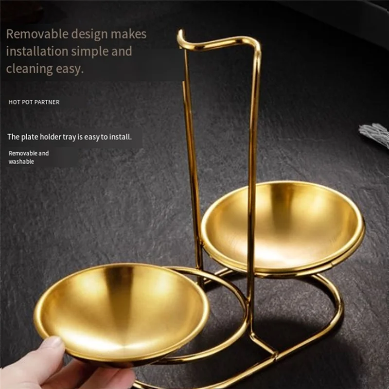 ABKS-Hot Pot Spoon Colander Stand Restaurant Spoon Stand Stainless Steel Soup Spoon Stand Soup Spoon Colander Set Stand