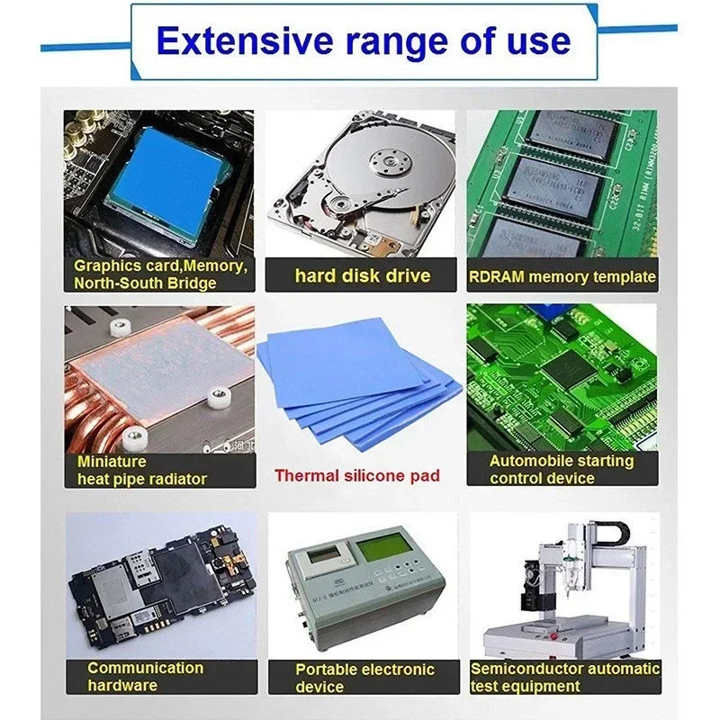 100*100*1.5mm hustý GPU CPU chladičem chladící conductive silikon tepelný blok vysoký kvalita tepelný blok