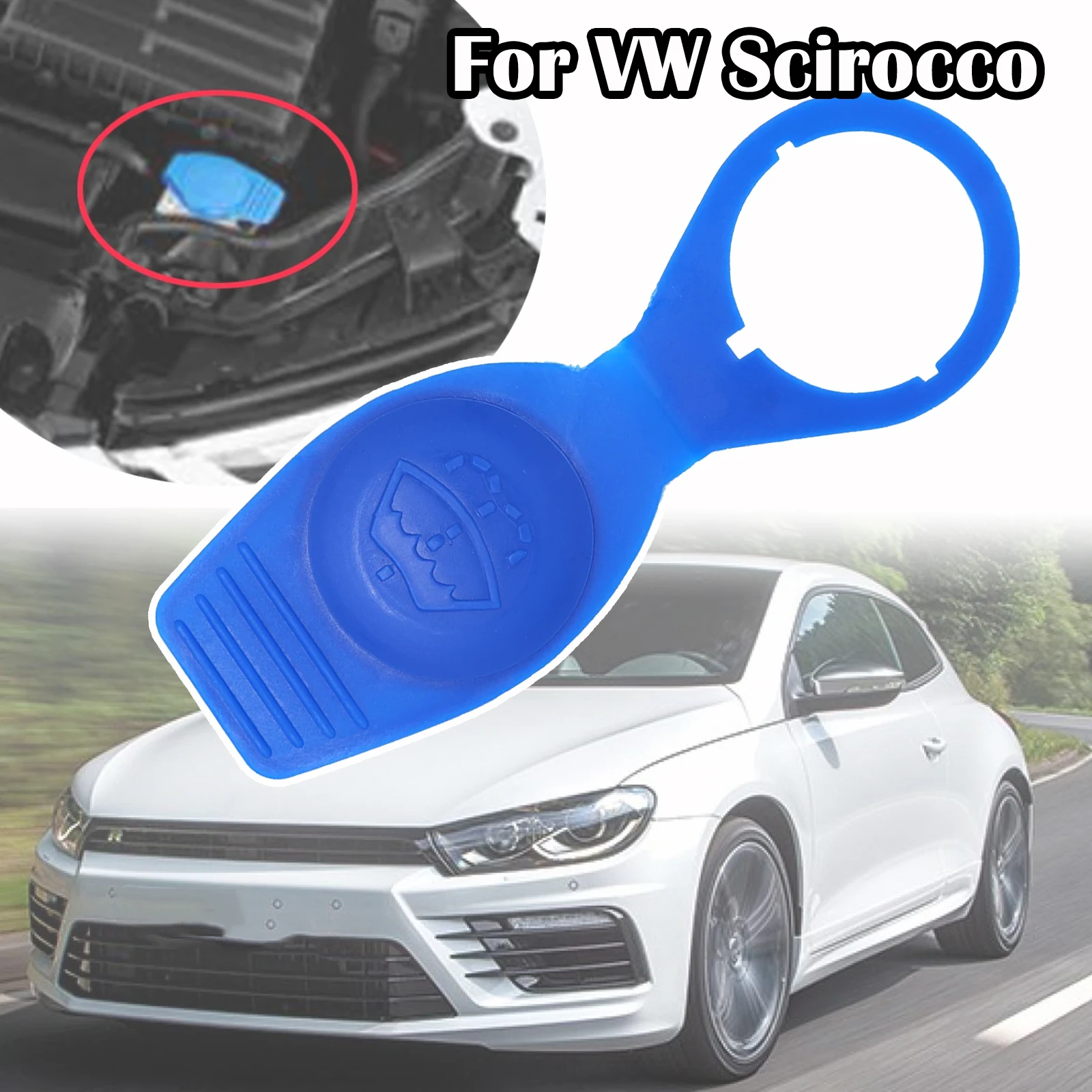 Reemplazo de la tapa de la botella del depósito de fluido del limpiaparabrisas del coche para VW Scirocco, 2008, 2009, 2010, 2011, 2012 - 2017