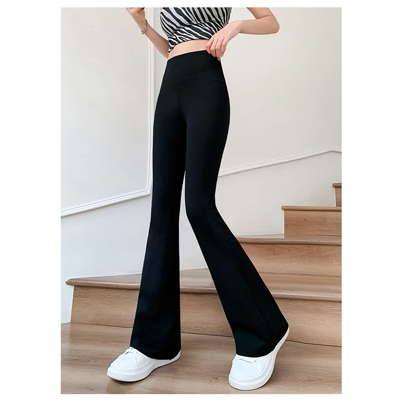 Women Flare Pants Slim High Waist Solid Sexy Shark Flare Pants Fashion Casual Streetwear Elastic Butt Lift Skinny Leggings