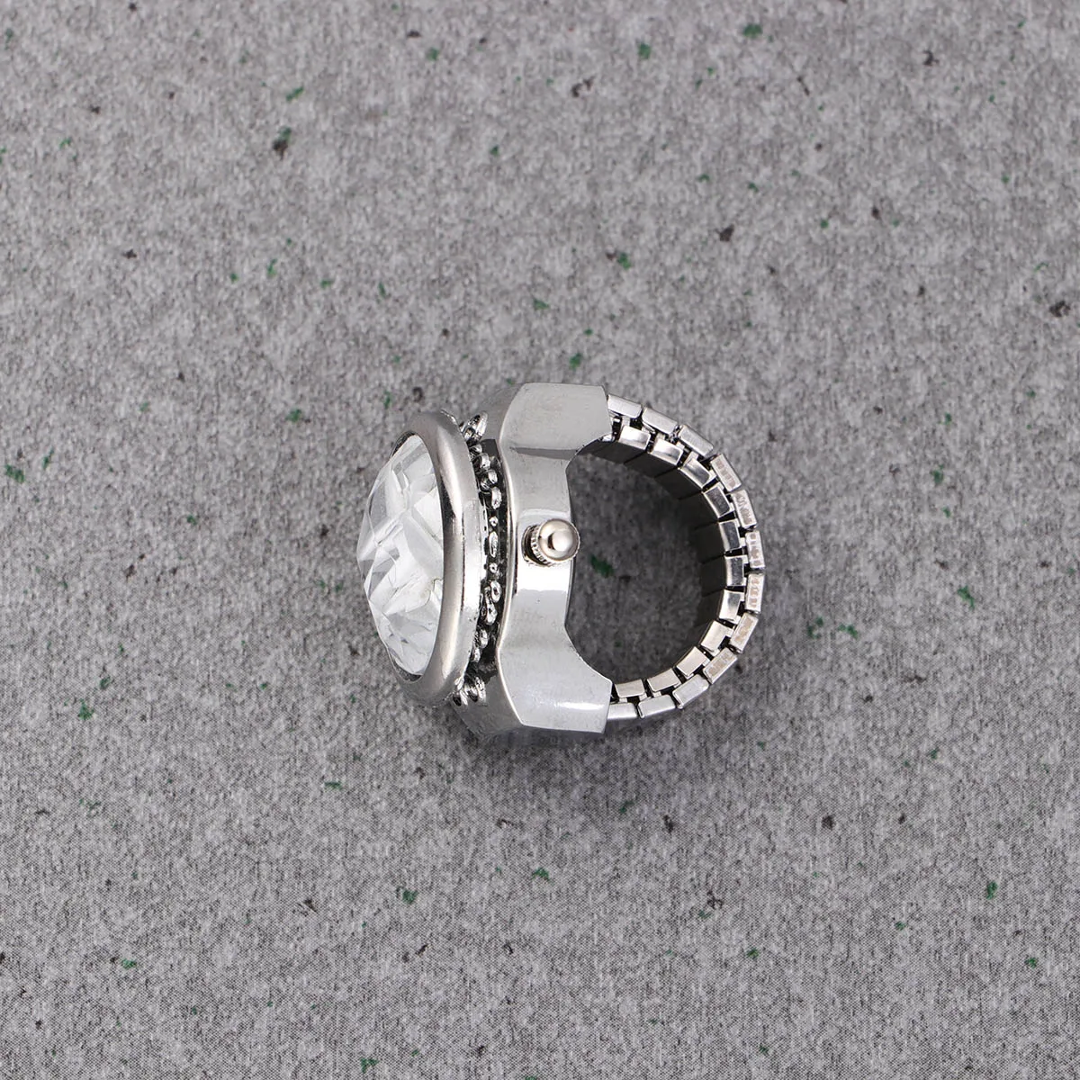 Orologi da uomo con cassa ad anello alla moda con dito ovale, unisex, bianco, studente a forma di orologio