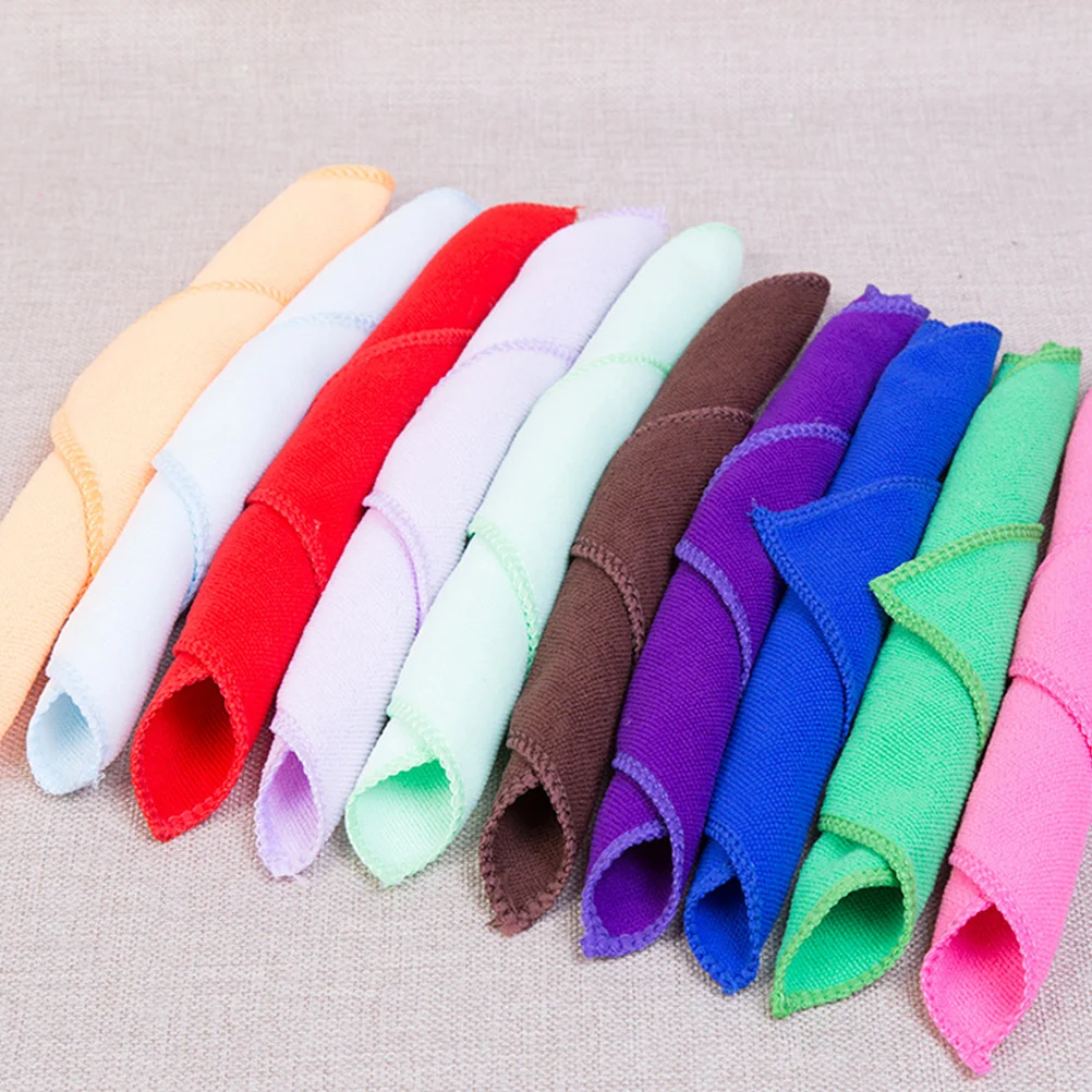 

50Pcs Microfiber Towel Square Cleaning Kerchief Absorbent Fade Resistant Shed Resistant Bright Color Delicate Stitching