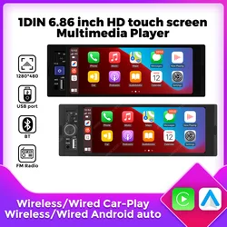 1DIN MP5 6.86-Inch Car Radio For Universal Multimedia Video Player HD Touch Support Wireless Carplay Android AUTO AUX USB SWC BT